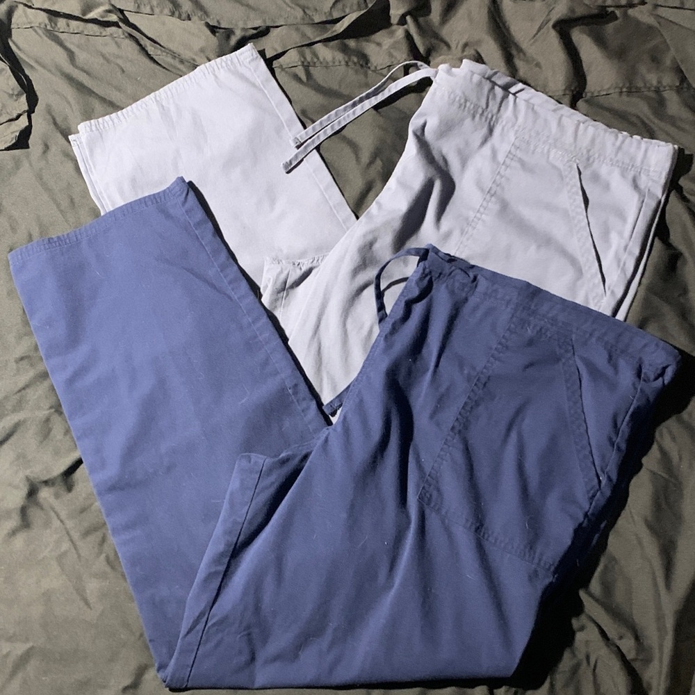 Lot of 2 Pairs Scrubstar Blue and Gray Women's Scrubs Size Large